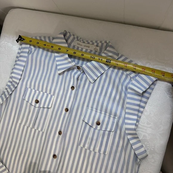 bishop + young White and Blue Tie Front Sundress - Picture 3 of 11